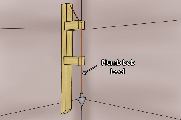 Plumb bob level, Spirit level, marking out tool, plumb bob, wonkee donkee tools DIY guide how to use a plumb bob