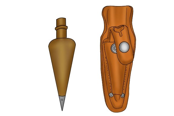 Plumb bob and case, plumb bobs, marking out tool wonkee donkee tools DIY guide how to use a plumb bob