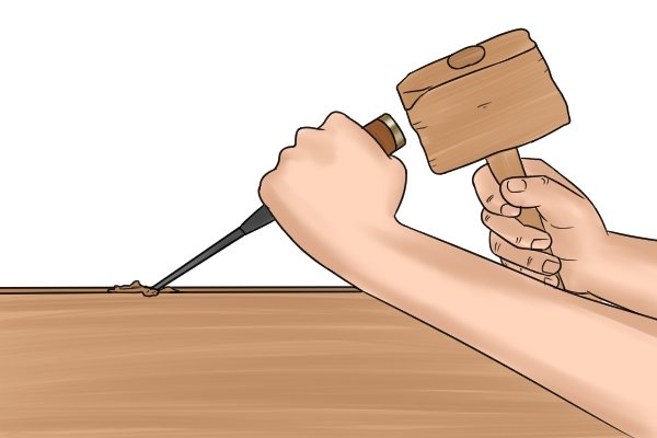 Use of chisel clearance in carpentry