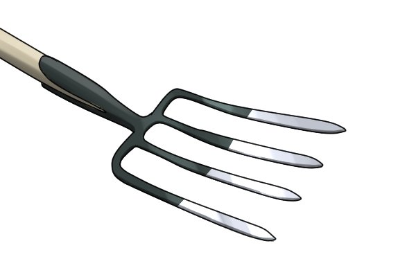 This fork has just four tines, which are wide enough for easy scooping