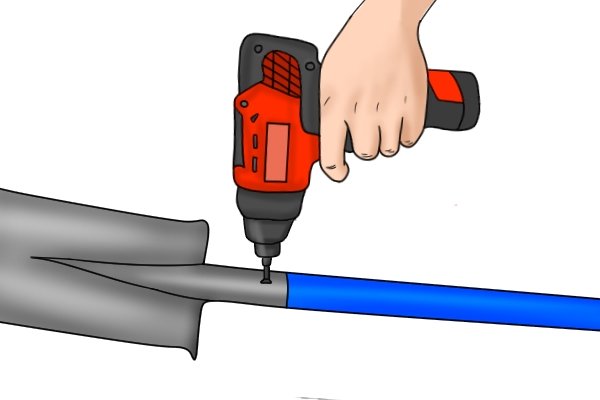 Use a drill to tighten the screw in place