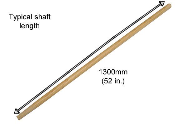 The shaft is extra-long, usually up to 1828mm (72 inches)