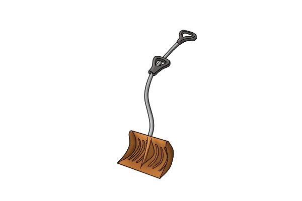 An ergonomic shovel designed with two handles for ease of use