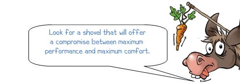 Wonkee Donkee says 'Look for a shovel that will offer a compromise between maximum performance and maximum comfort'