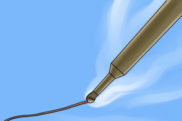 A soldering iron, for instance, can reach temperatures of 400°C plus
