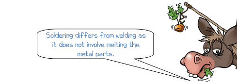 Wonkee Donkee says 'Soldering differs from welding as it does not involve melting the metal parts.'