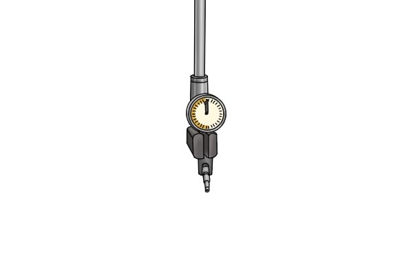 Install the the indicator probe into the collet or chuck of your machine. Then mount a dial indicator on the probe. 