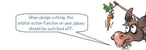 Wonkee Donkee says: 'When plunge cutting, the orbital action function on your jigsaw should be switched off.'