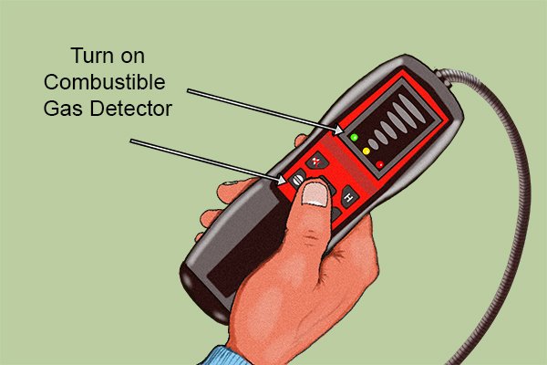 press power button on gas detector