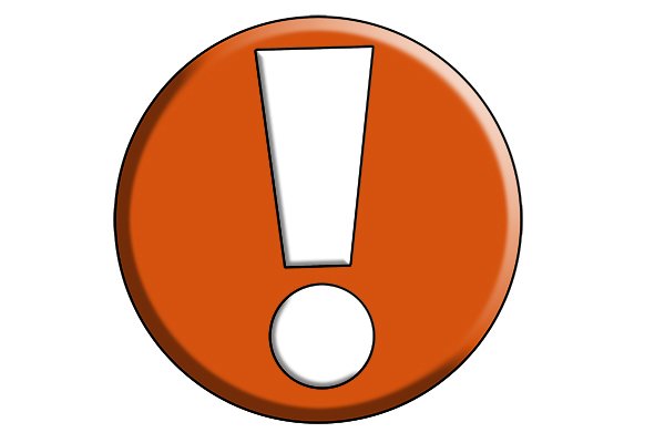 exclamation mark on orange circle, prepare wall for darby use first