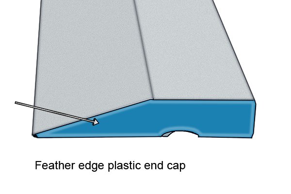 plastic end cap on feather edge