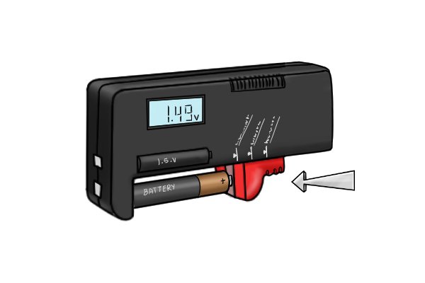 inserting battery in to battery tester