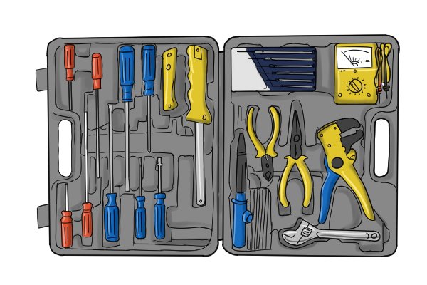 tool kit with multimeter