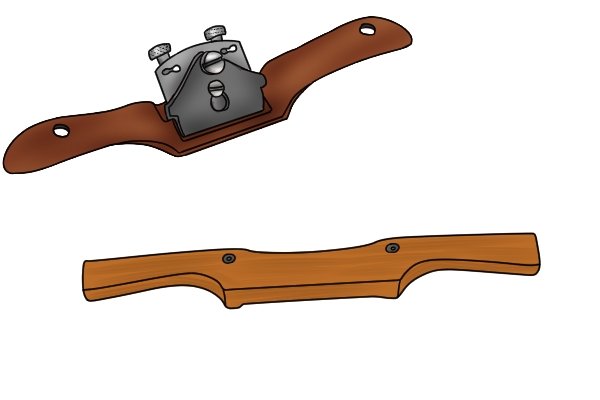 metal and wooden spokeshave