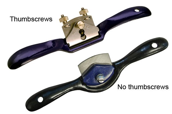 spokeshaves with and without adjustable thumbscrews