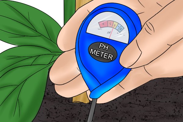 pH meter in use