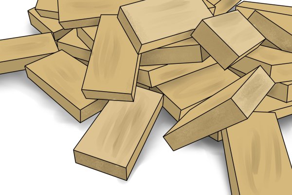 scrap wood, blocks of scrap wood, wood scraps, waste wood, reclaiming wood, blocks of wood, 
