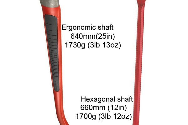 ergonomic shaft, hexagonal shaft, wrecking bar, crowbar,