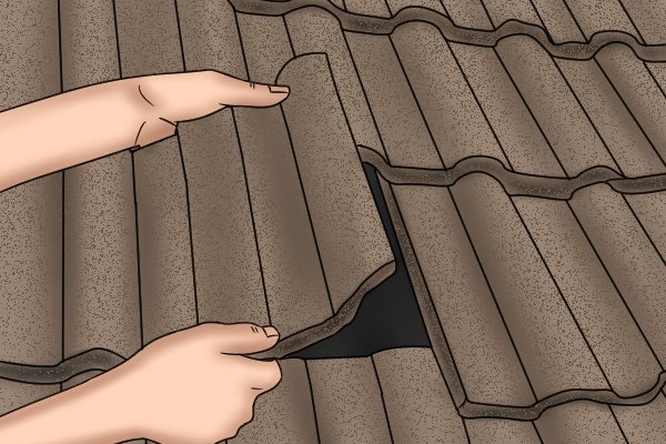 lift tile, remove tile, remove interlocking tile, roof tiles,