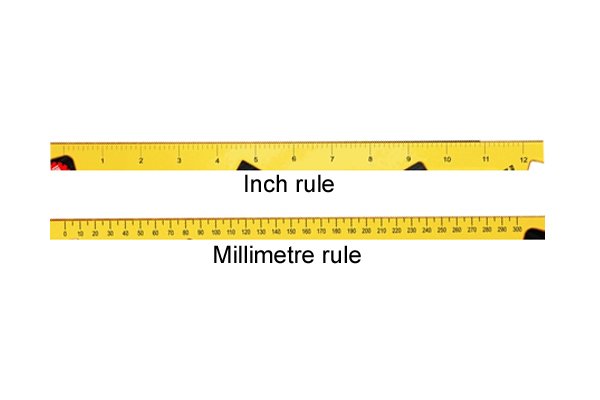 rule, ruler, millimetre rule, inch rule,