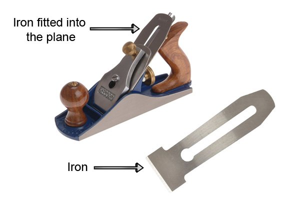 Bench plane showing the blade, or iron