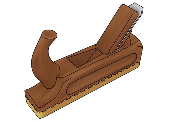 Wooden hand plane with different woods for stock, sole and handle