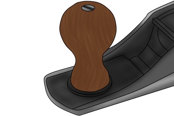 Front knob of a metal bench plane