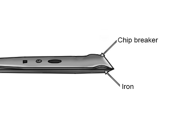Chip breaker and iron of a bench plane