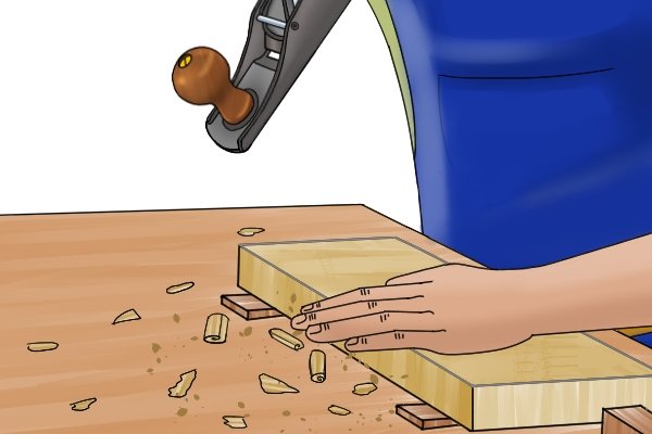 Scrub-planing a piece of wood