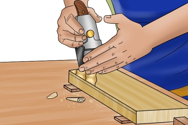 Use the scrub plane at an angle of 30 to 40 degrees across the face