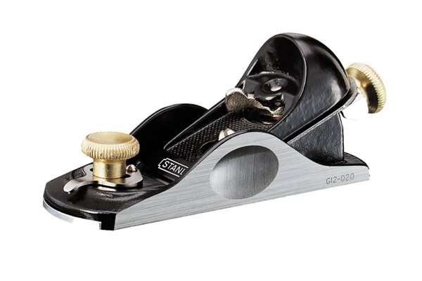 Block plane with adjustment mechanisms for iron and mouth