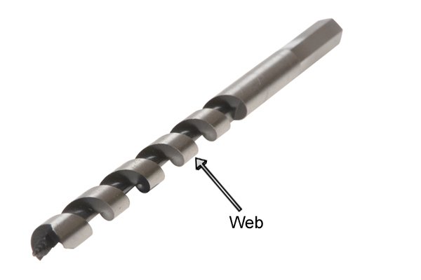 Labelled loscation of the web on a mortise bit
