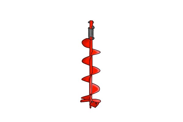An example of an ice auger bit, which can be used with 18 volt handheld drill drivers
