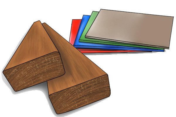 Image of the materials through which an expansive bit can cut: wood and plastic