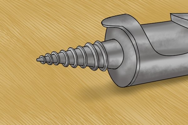 A guide screw on an expansive bit