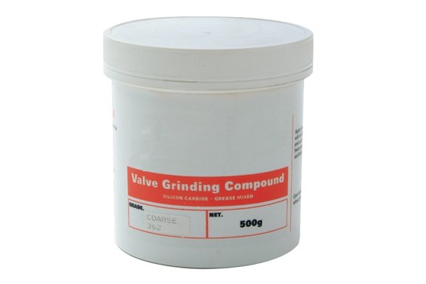 A tub of valve grinding paste which is used to sharpen the thread of the guide screw on an expansive bit