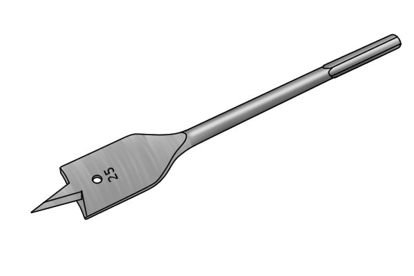 An example of a spade bit with no spurs