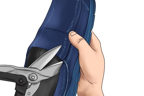 Perhaps one of the more unusual uses of aviation snips is modifying shoes?