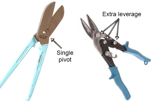 Aviation snips have more leverage for their size than standard tin snips