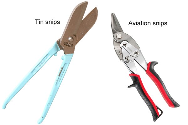 Tin snips and aviation snips are similar, but not the same