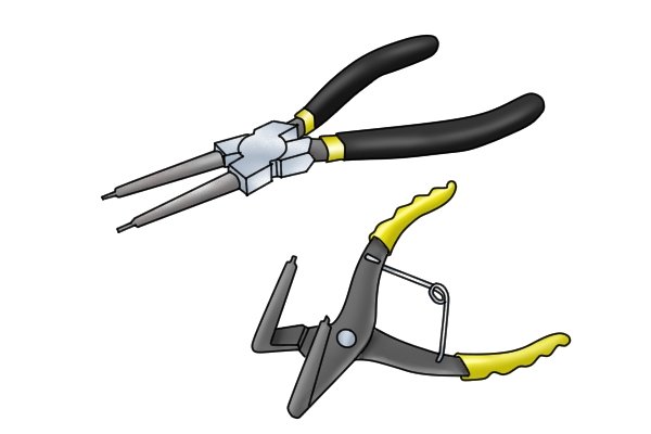 circlip pliers with long tip give you extra reach