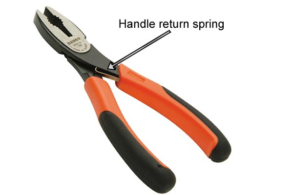 Some pliers have return springs to make them easier to open with one hand