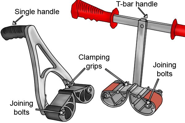 Clamp grip door or board carriers can carry panels and sheets of different materials