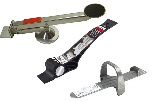 Foot operated board lifters or door lifters can raise panels so they can be fitted