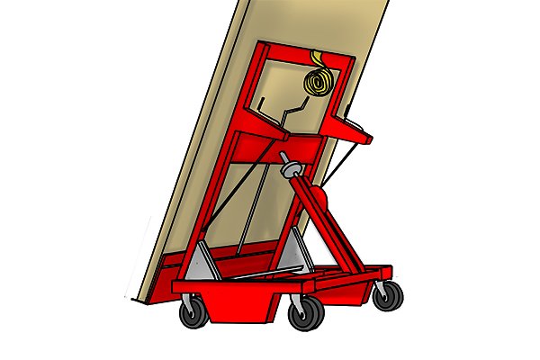 Door jacks can also be called door installation carts, they are a more versatile and expensive alternative to a door lifter or plasterboard lifter