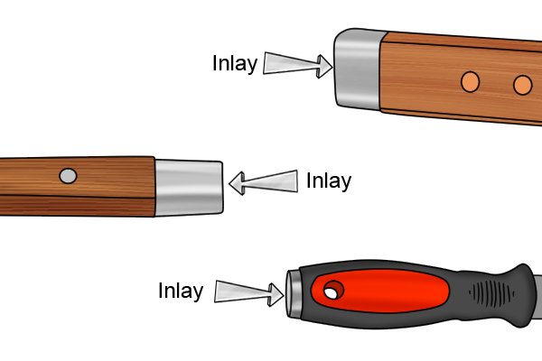 The metal inlay at the bottom of lead knives handles can be used as a light hammer