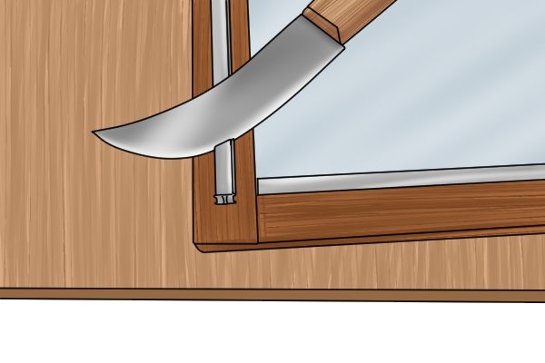 Most lead knives have a curved blade, this allows them to be rocked as they cut