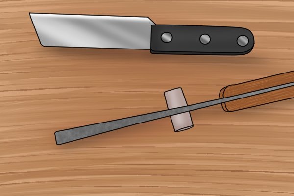 Hacking knives or lead hacking knives's blade gets thicker from the sharp edge, so they can be struck with a hammer