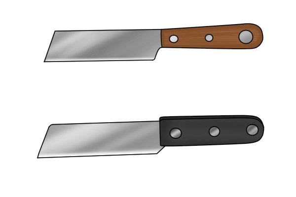 Hacking knives or hacking lead knives are suited to chipping away tough materials