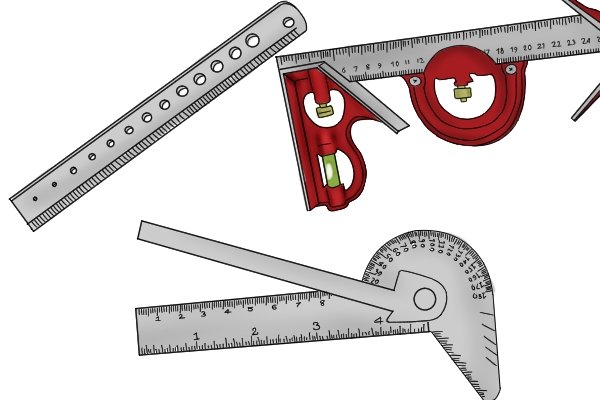 Rulers can have various other pieces of measuring equipment built into them for taking measurements other than length